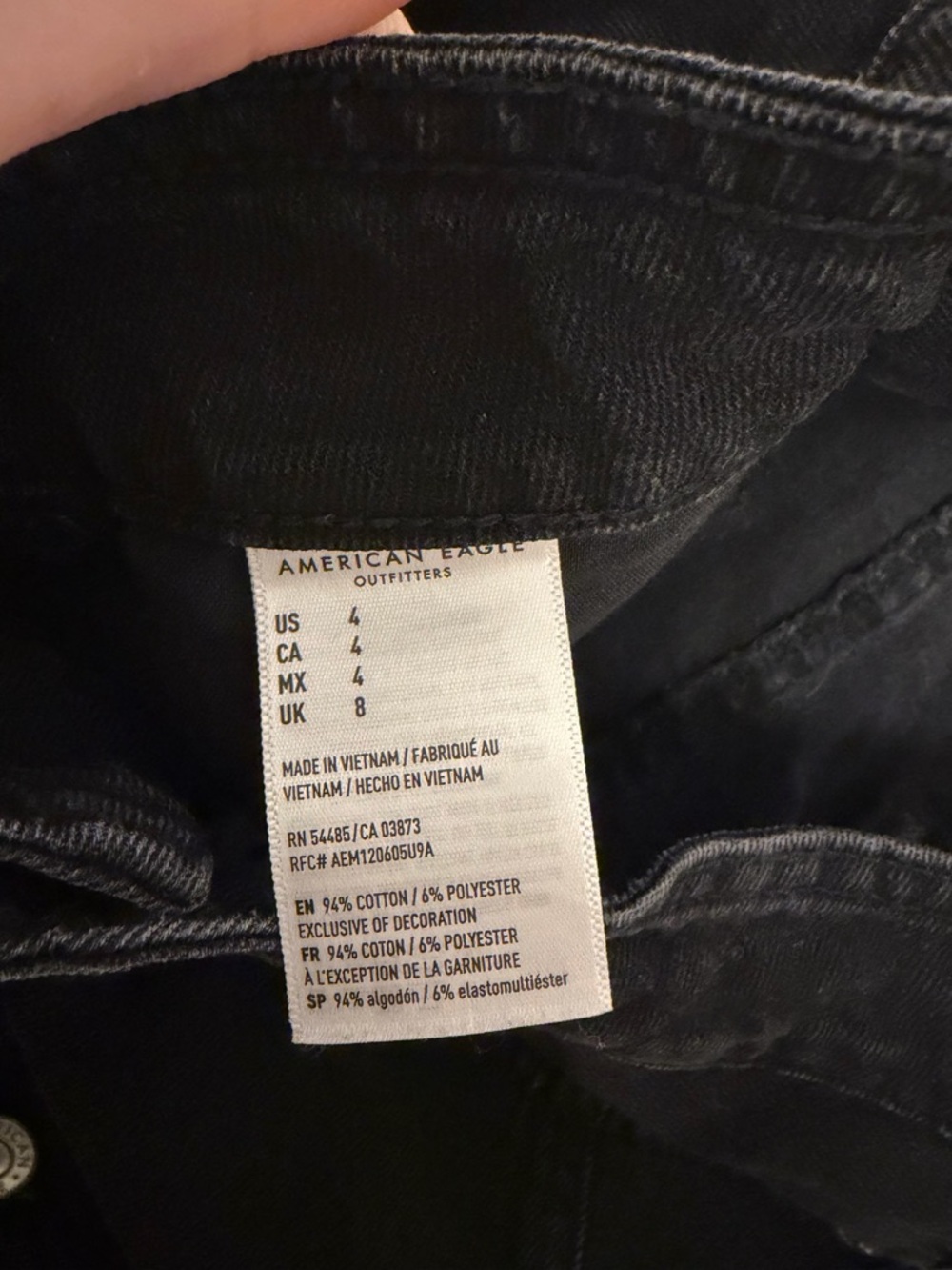 American Eagle Outfitters Black Button-Front Denim Mini Skirt - Picture 2 of 3